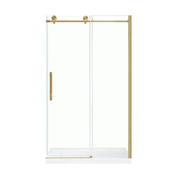 OVE Decors Ashley 78in H x 48in W Frameless Sliding Gold Shower Door
