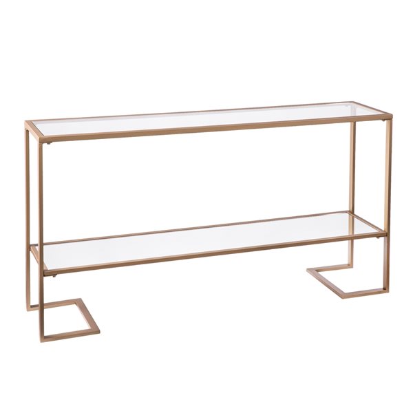 Southern Enterprises Hastry Clear Glass, Extra Large Glass Console Table