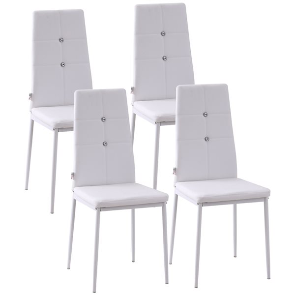 HOMCOM Chaise d'appoint pour chaises d'appoint de chambre à coucher avec  pieds en acier Bl