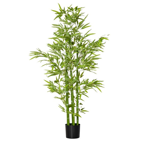 Bambou artificiel HomCom de 59 po en pot, vert