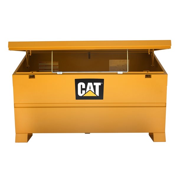 Coffre de chantier jaune à couvercle rabattable CT par Cat de 60