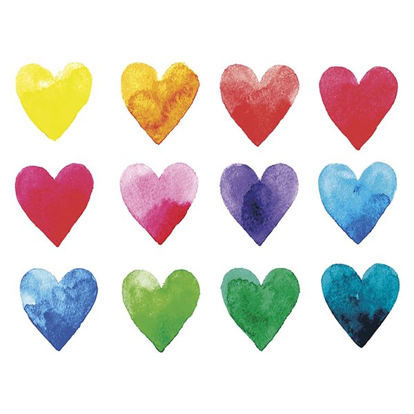 ohpopsi 118-in W x 94-in H Unpasted Multicolour Hearts Wall Mural