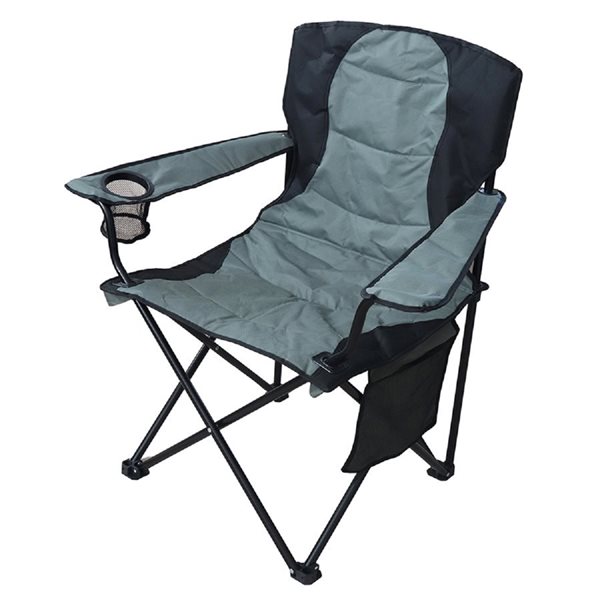 Proyard Decor Oversized Grey Folding Camping Chair with Drink Holder ...