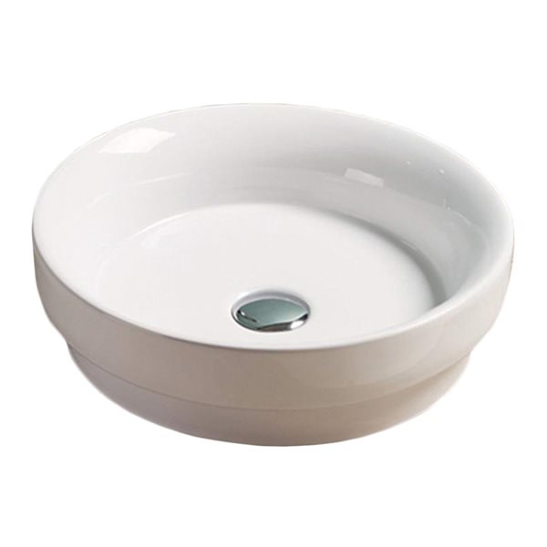 American Imaginations White Ceramic Vessel Round Bathroom Sink (15.7-in x  15.7-in)