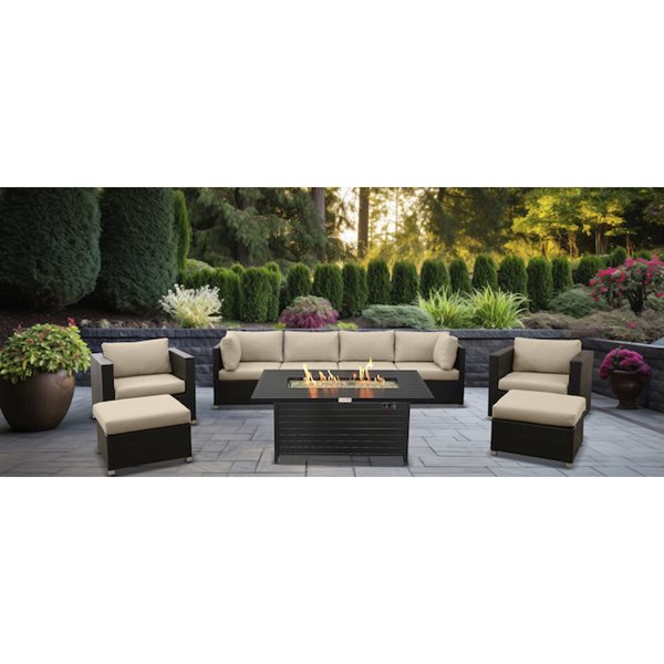 Think Patio Innesbrook 9Piece Metal Frame Conversation Set with Fire