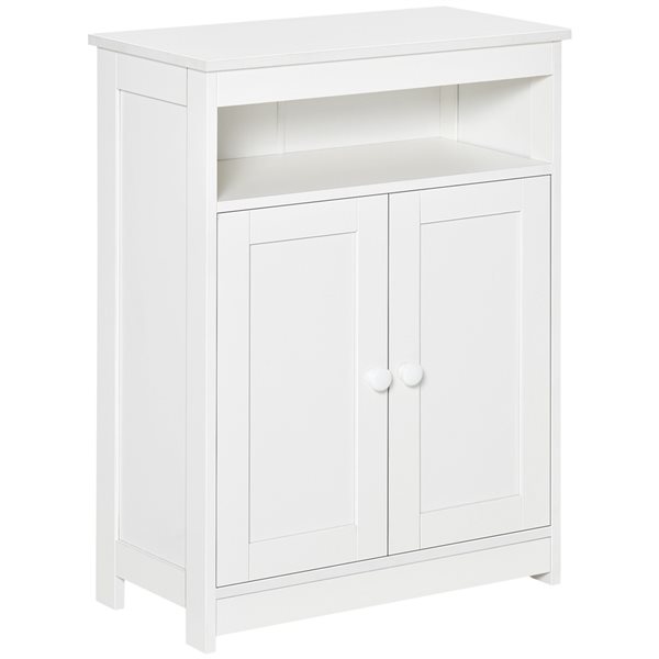 HomCom 23.5-in W x 31.5-in H x 11.75-in D White Particle Board Freestanding Linen Cabinet