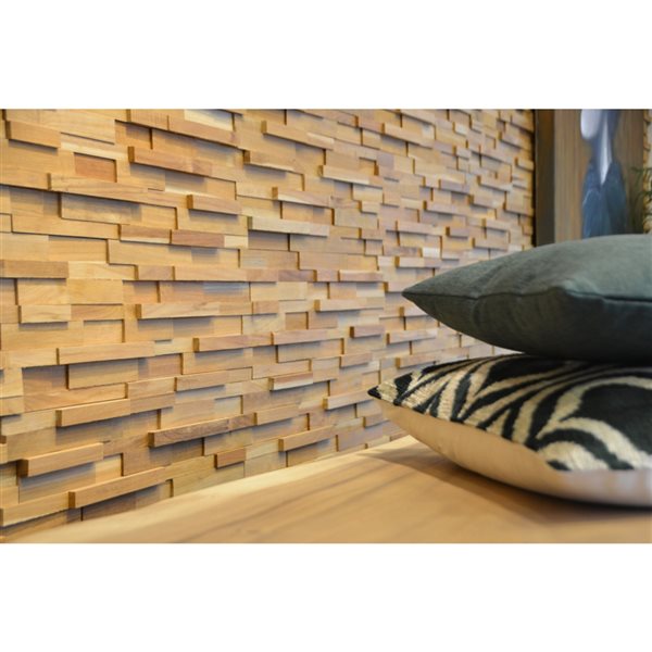 Metrie 22/32-in x 8 1/6-in 3D Teak Wall Panel 1691815 | Réno-Dépôt