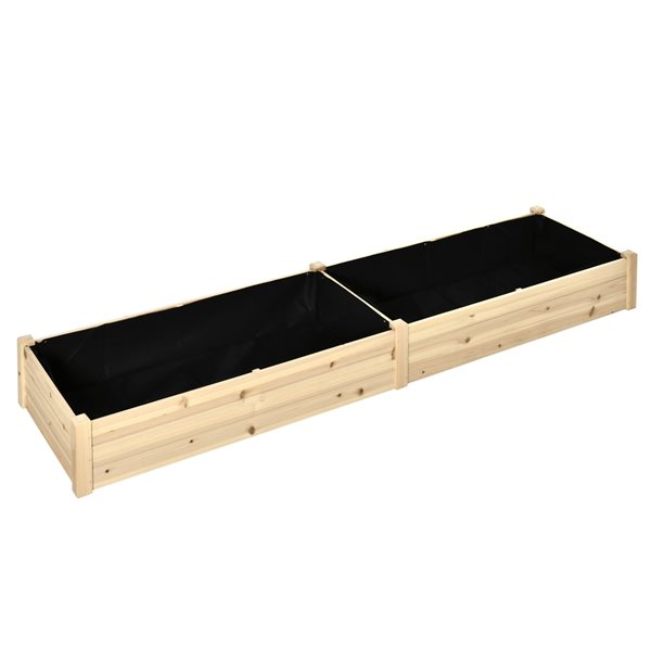 Outsunny 24.25-in x 96-in Wooden Raised Garden Bed 845-583