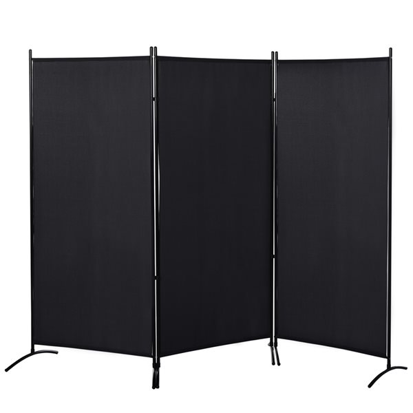 Cloison pliable HomCom intérieure/extérieure à 3 panneaux de 99,5 po l. x 71,75 po h. en polyester noir