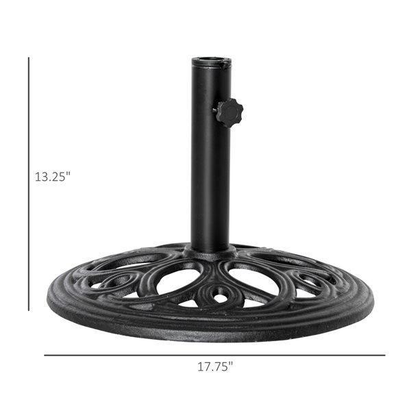 Outsunny Black Cast Iron Round Patio Umbrella Base 84d-130bk 