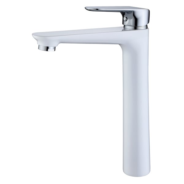 Sera Santorini White and Chrome 1-Handle Single Hole Bathroom Sink Faucet - WaterSense Labeled