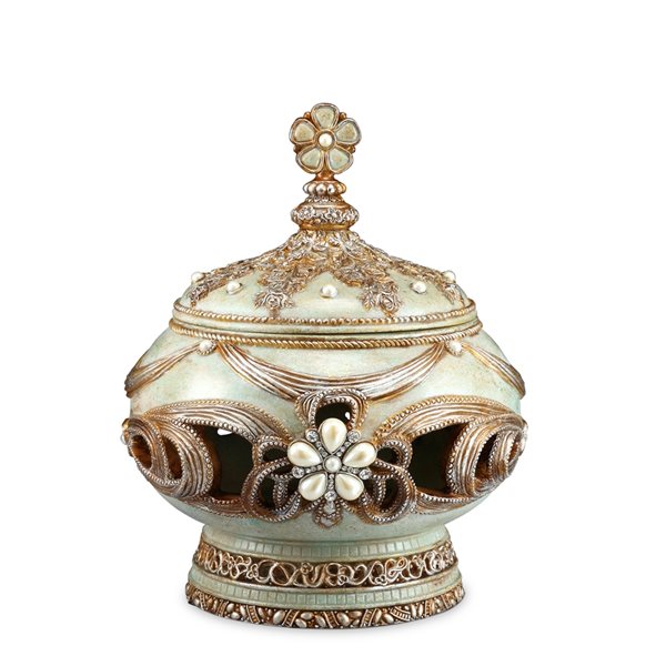 Boîte à bijoux ORE International en polyrésine dorée urne rétro