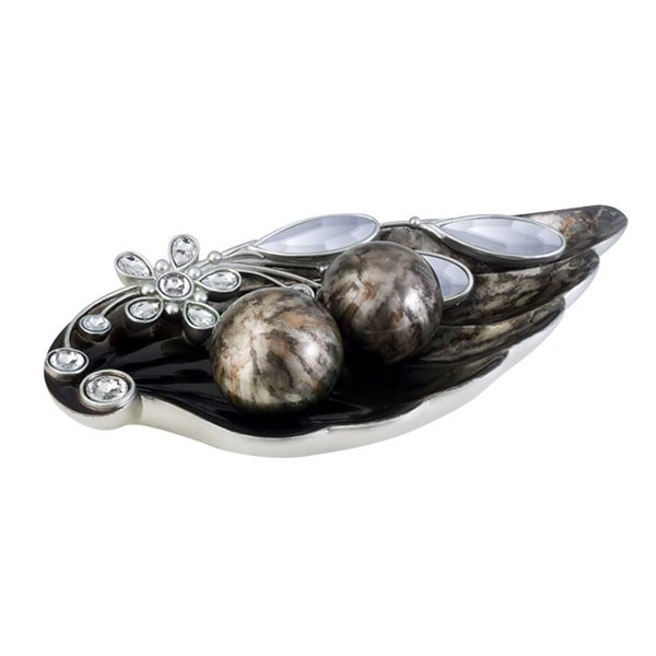 ORE International Black and Silver Polyresin Bowl Tabletop Decoration