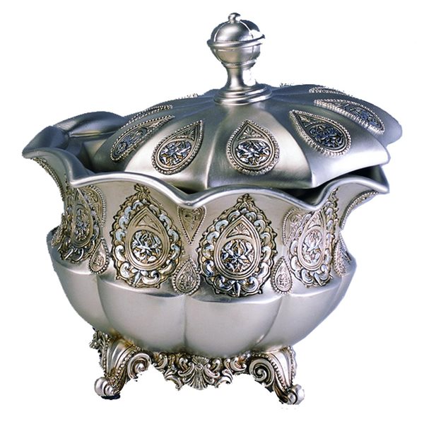 ORE International Silver Polyresin Urn Jewelry Box
