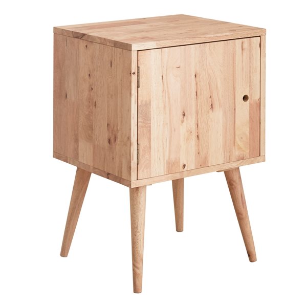 ORE International Natural Rubberwood Nightstand D4767-NA | Réno-Dépôt