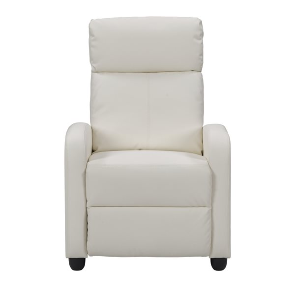 CorLiving Oren White Faux Leather Recliner