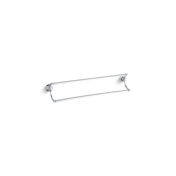 allen + roth Designer 2 24-in Chrome Wall Mount Double Towel Bar in the  Towel Bars department at