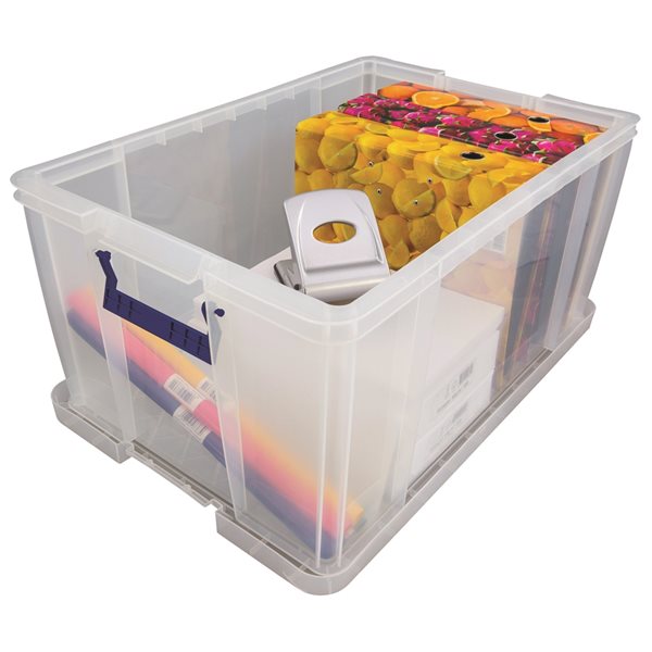 Boîte de rangement avec roues Omni Kis 60 L plastique 23,1 x 15,4 x 14,6 po  transparent FG008612CLR