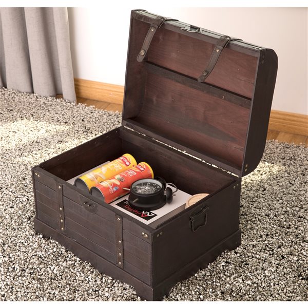 Vintiquewise QI003611 Antique Style Small Wooden Suitcase with