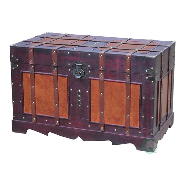 Coffre de rangement en bois brun par Vintiquewise de 26,5 po x 15,75 po