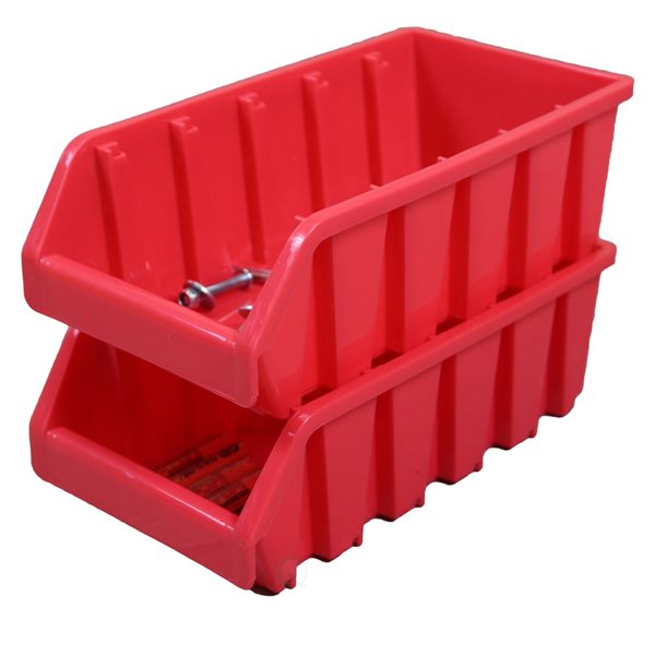 Basicwise 4.5in x 3in x 8in Red Plastic Storage Tray 2Pack