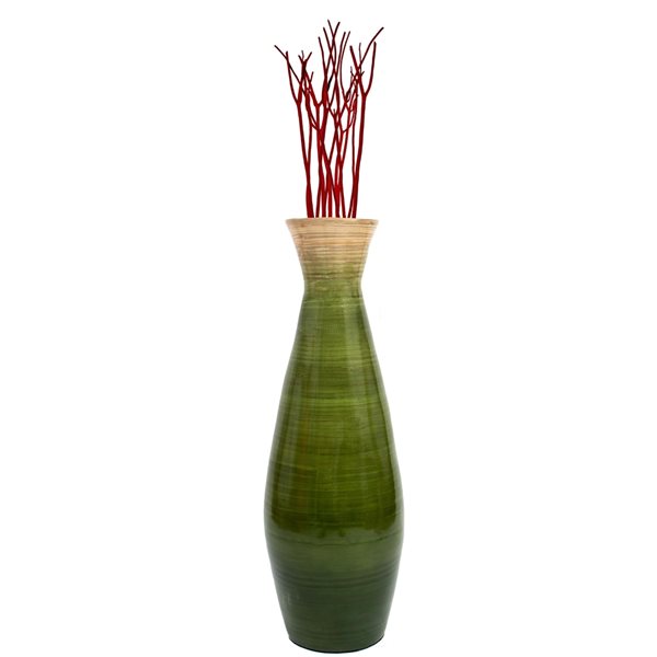 Uniquewise Classic Bamboo Floor Vase Handmade - Green