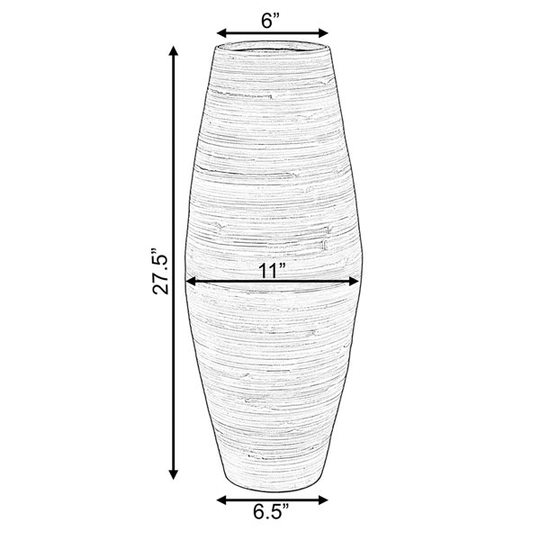 Uniquewise Natural Bamboo Floor Vase Cylinder QI003245N | Réno-Dépôt