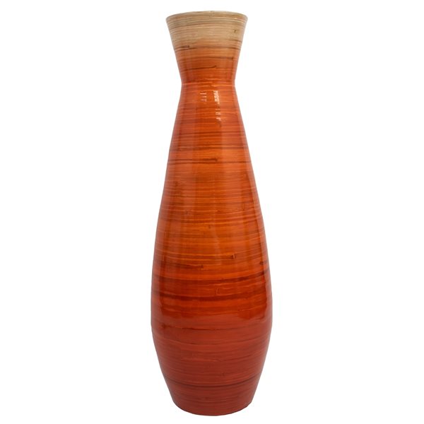 Uniquewise Classic Bamboo Floor Vase Handmade - Red QI003242.L