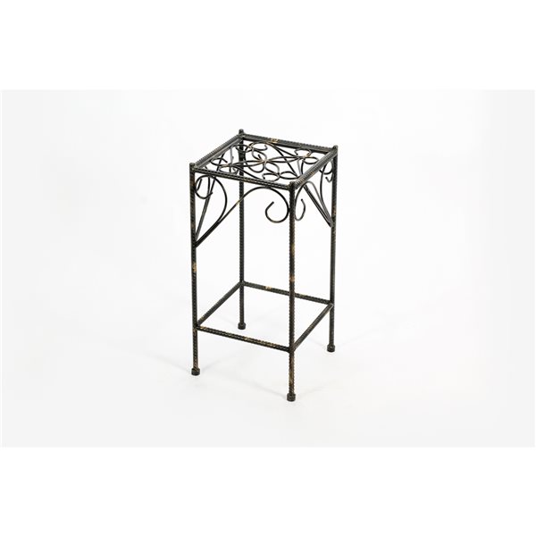 ORE International 21-in Black/Gold Outdoor Square Steel Plant Stand