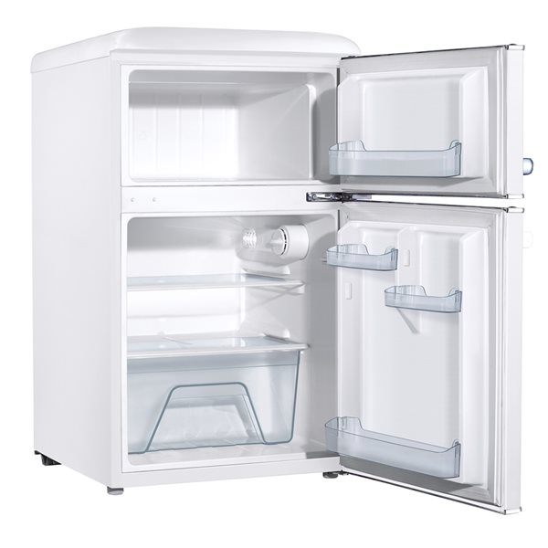 Mini-réfrigérateur avec congélateur Galanz rétro deux portes rouge