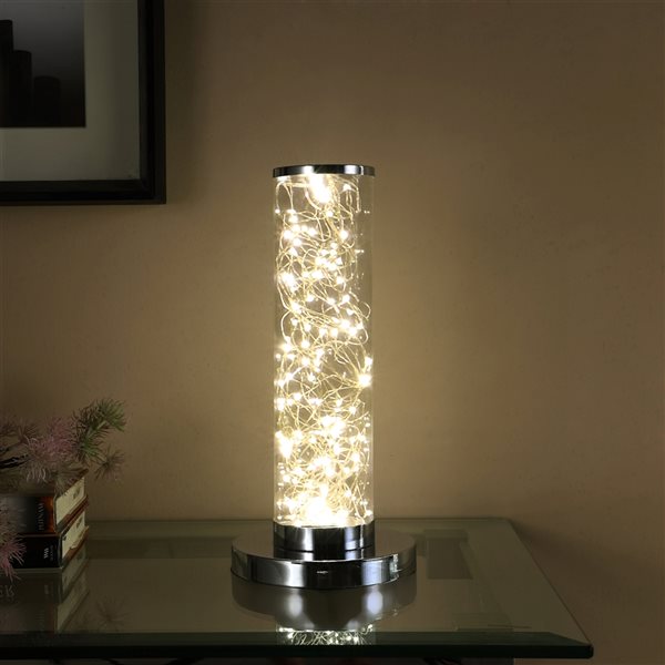 Ore International Minari 13-in Silver Standard LED Floor Lamp HBL2297