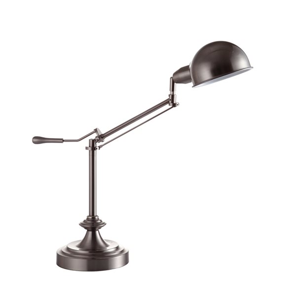 Lampe de table ORE International argenté de 24,5 po avec abat-jour en métal