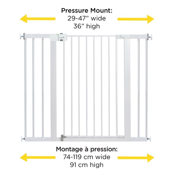 Barrière de sécurité Safety 1st en métal blanc de 42 po x 28 po  GA090CWHO1PK