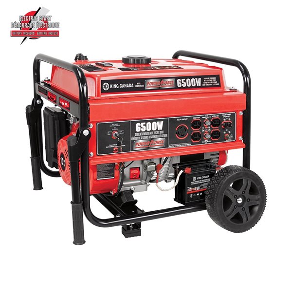 King Canada Power Force 6,500 W Gasoline Generator with Electric Starter