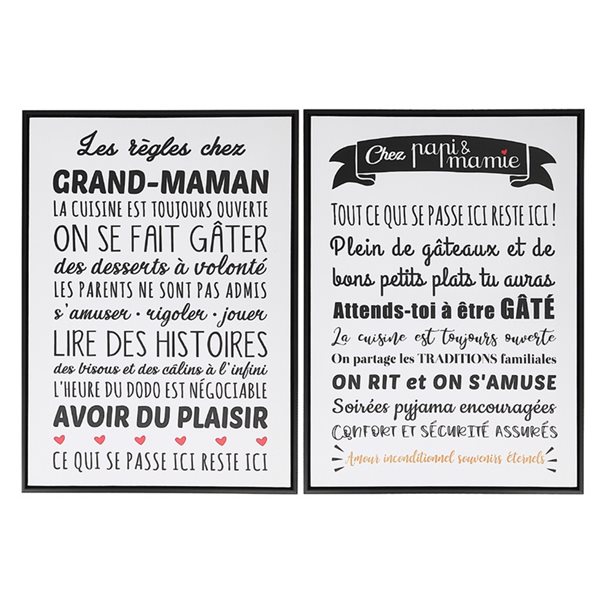 Ih Casa Decor 27 55 In H X 19 7 In W Wood Grandparents Rules Wall Sign French Set Of 2 Reno Depot