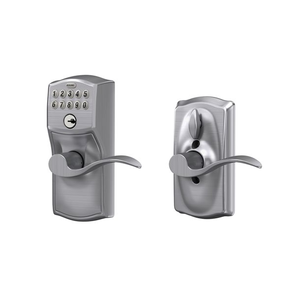 Schlage BE Series Camelot Satin Nickel Single-Cylinder Electronic