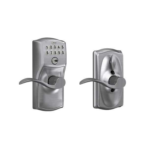 Schlage FE Series Accent-Camelot Satin Chrome Single-Cylinder