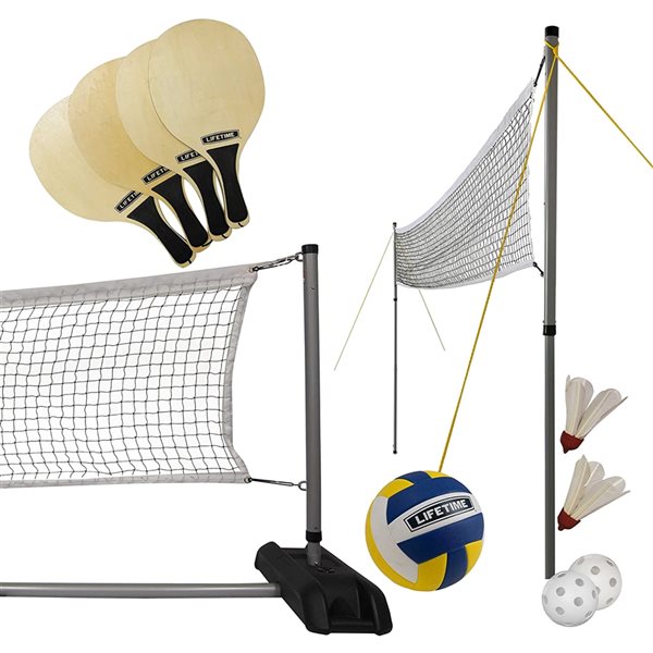 LIFETIME 3 Sport Outdoor Game Set - Net, Badminton, and Paddleball