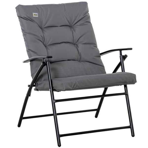 Chaise de camping pliante Outsunny grise