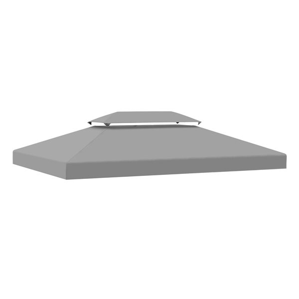 Outsunny Light Grey 13-ft x 10-ft Gazebo Replacement Canopy Top 84C ...