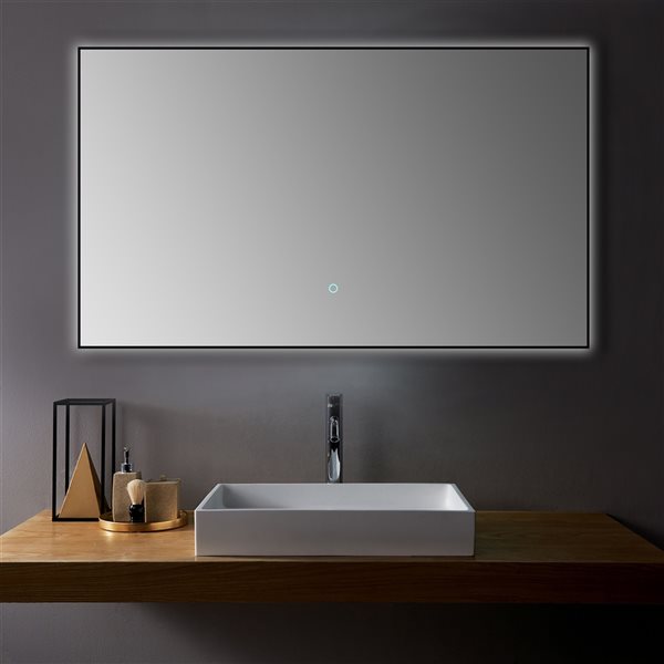 Miroir de salle de bains Ella rectangulaire de 48 po avec lumière