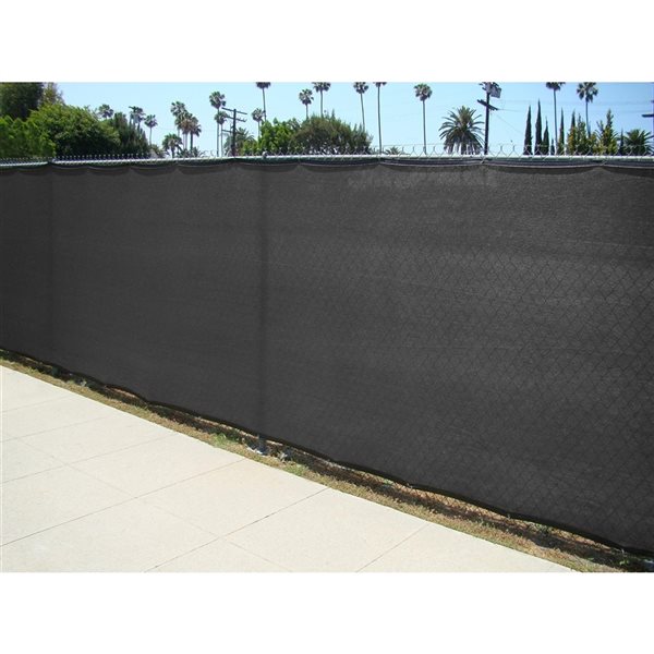 Brise-vue noir pour clôture avec oeillets renforcés de 57 po x 50 pi par NESTLAND
