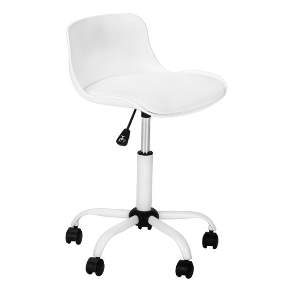 Chaise de bureau contemporaine blanche Monarch Specialties ergonomique et pivotante à hauteur réglable