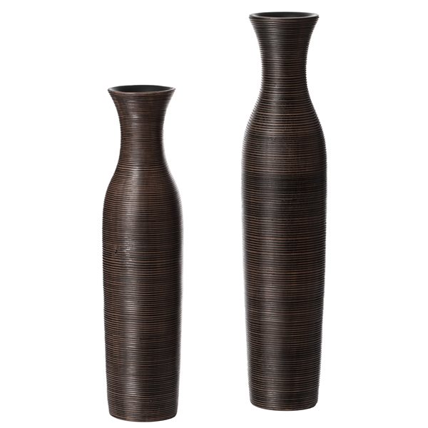 Vases Uniquewise en polyrésine de 27.5 po x 5 po, ensemble de 2