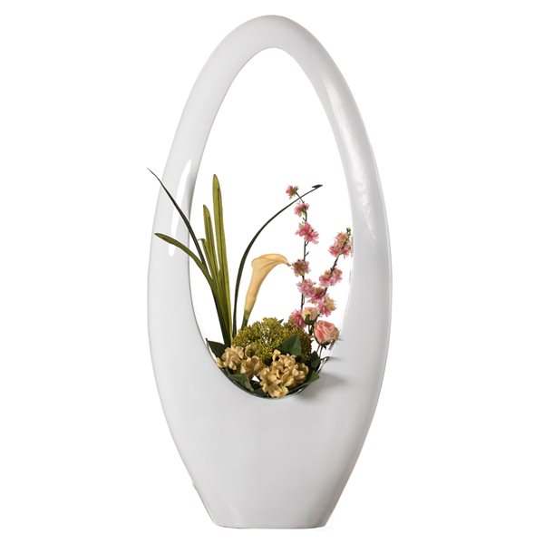 Uniquewise 40-in x 7-in Fibreglass Vase