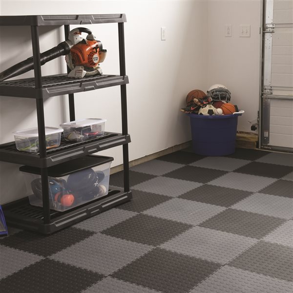 Carreaux de plancher pour garage CarTrax Rib par Swisstrax 15,75 x