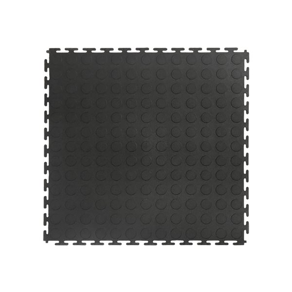 VersaTex 18-in x 18-in Black Raised Coin Garage Floor Tile Set - 16-Piece