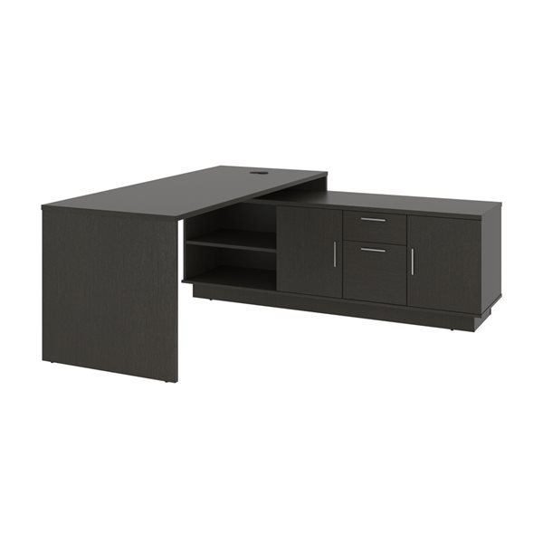 Bestar Equinox 72in LShaped Office Desk Deep Grey 115855000032