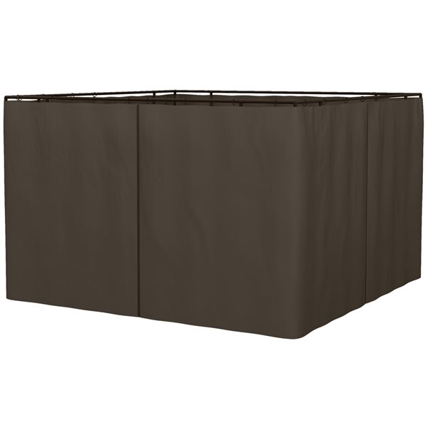 Outsunny Brown 10ft x 10ft Gazebo Curtains with Hooks 84C226V02BN