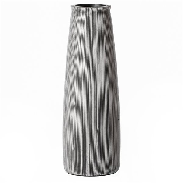 Uniquewise 9-in x 3.5-in Grey Polyresin Vase
